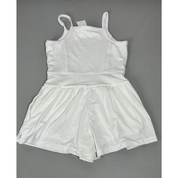 J Crew Crewcuts Girls Romper Performance Jersey Size 8 White Active Tank Shorts - Picture 2 of 8